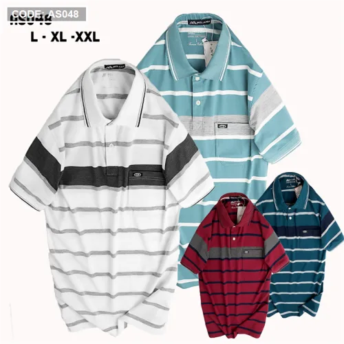 Shop sỉ áo Thun Sọc Nam Cổ Bẻ Có Túi Cao Cấp