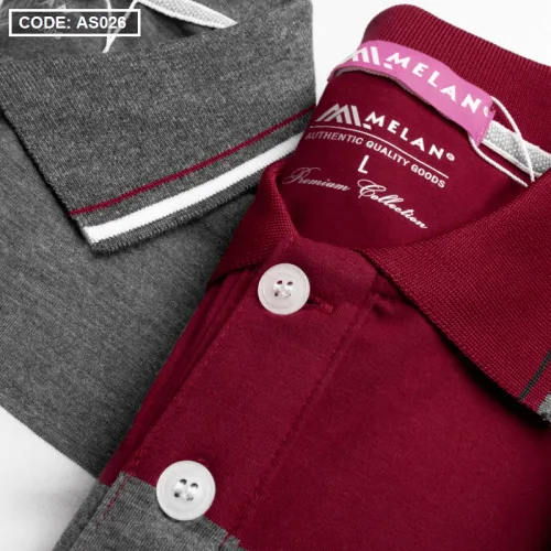 Áo Polo Nam AS026 Sọc Ngang Có Túi, Thun Cotton Size L-XL-XXL