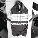 Áo Polo Nam AS026 Sọc Ngang Có Túi, Thun Cotton Size L-XL-XXL