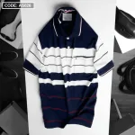 Áo Polo Nam AS026 Sọc Ngang Có Túi, Thun Cotton Size L-XL-XXL
