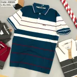 Áo Polo Nam AS026 Sọc Ngang Có Túi, Thun Cotton Size L-XL-XXL