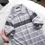 Nguồn hàng sỉ áo Thun Sọc Nam Melan Cổ Bẻ Có Túi Thun Cotton