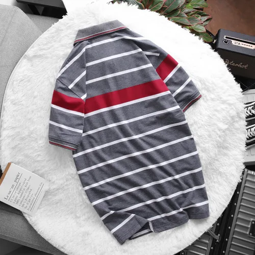 Nguồn hàng sỉ áo Thun Sọc Nam Melan Cổ Bẻ Có Túi Thun Cotton