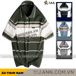 Áo Thun Nam Trung Niên Sọc Cổ Bẻ Có Túi Cotton Cao Cấp Size 3X