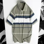 Áo Thun Nam Trung Niên Sọc Cổ Bẻ Có Túi Cotton Cao Cấp Size 3X