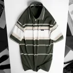Áo Thun Nam Trung Niên Sọc Cổ Bẻ Có Túi Cotton Cao Cấp Size 3X