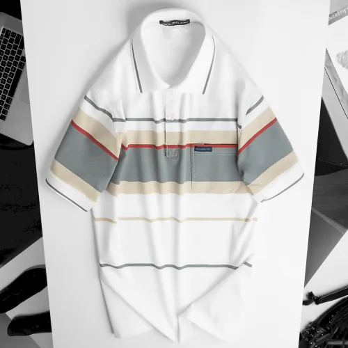 Áo Thun Nam Trung Niên Sọc Cổ Bẻ Có Túi Cotton Cao Cấp Size 3X