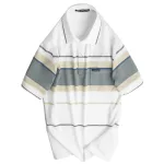 Áo Thun Nam Trung Niên Sọc Cổ Bẻ Có Túi Cotton Cao Cấp Size 3X