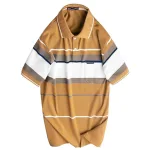Áo Thun Nam Trung Niên Sọc Cổ Bẻ Có Túi Cotton Cao Cấp Size 3X
