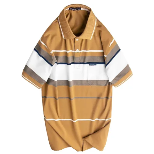 Áo Thun Nam Trung Niên Sọc Cổ Bẻ Có Túi Cotton Cao Cấp Size 3X