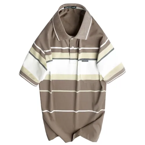 Áo Thun Nam Trung Niên Sọc Cổ Bẻ Có Túi Cotton Cao Cấp Size 3X
