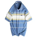Áo Thun Nam Trung Niên Sọc Cổ Bẻ Có Túi Cotton Cao Cấp Size 3X