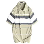 Áo Thun Nam Trung Niên Sọc Cổ Bẻ Có Túi Cotton Cao Cấp Size 3X