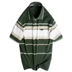 Áo Thun Nam Trung Niên Sọc Cổ Bẻ Có Túi Cotton Cao Cấp Size 3X