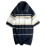 Áo Thun Nam Trung Niên Sọc Cổ Bẻ Có Túi Cotton Cao Cấp Size 3X