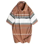 Áo Thun Nam Trung Niên Sọc Cổ Bẻ Có Túi Cotton Cao Cấp Size 3X