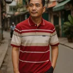 Áo Thun Nam Trung Niên Sọc Cổ Bẻ Có Túi Cotton Cao Cấp Size 3X
