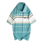 Áo Thun Nam Trung Niên Sọc Cổ Bẻ Có Túi Cotton Cao Cấp Size 3X