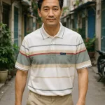 Áo Thun Nam Trung Niên Sọc Cổ Bẻ Có Túi Cotton Cao Cấp Size 3X