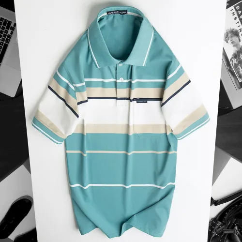 Áo Thun Nam Trung Niên Sọc Cổ Bẻ Có Túi Cotton Cao Cấp Size 3X