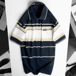Áo Thun Nam Trung Niên Sọc Cổ Bẻ Có Túi Cotton Cao Cấp Size 3X