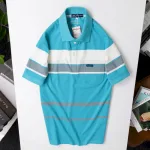Chuyên sỉ áo Thun Sọc Nam Trung Niên Phối Sọc Màu Cổ Bẻ Có Túi Thun Cotton (Có size 3x)