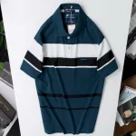 Chuyên sỉ áo Thun Sọc Nam Trung Niên Phối Sọc Màu Cổ Bẻ Có Túi Thun Cotton (Có size 3x)