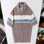 Chuyên sỉ áo Thun Sọc Nam Trung Niên Phối Sọc Màu Cổ Bẻ Có Túi Thun Cotton (Có size 3x)