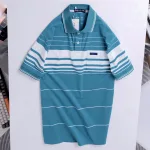 Áo thun nam trung niên sọc nhuyễn có túi, cotton size 3x