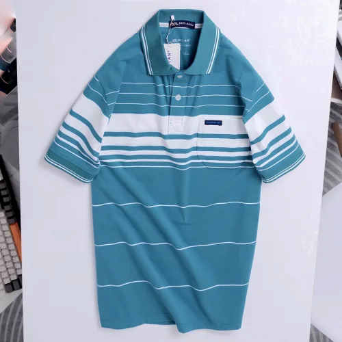 Áo thun nam trung niên sọc nhuyễn có túi, cotton size 3x