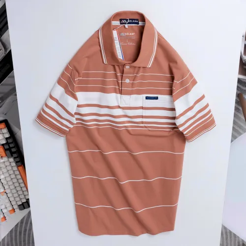 Áo thun nam trung niên sọc nhuyễn có túi, cotton size 3x