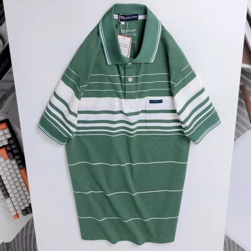 Áo thun nam trung niên sọc nhuyễn có túi, cotton size 3x