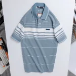 Áo thun nam trung niên sọc nhuyễn có túi, cotton size 3x