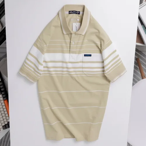 Áo thun nam trung niên sọc nhuyễn có túi, cotton size 3x