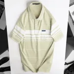 Áo thun nam trung niên sọc nhuyễn có túi, cotton size 3x