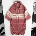 Áo thun nam trung niên sọc nhuyễn có túi, cotton size 3x