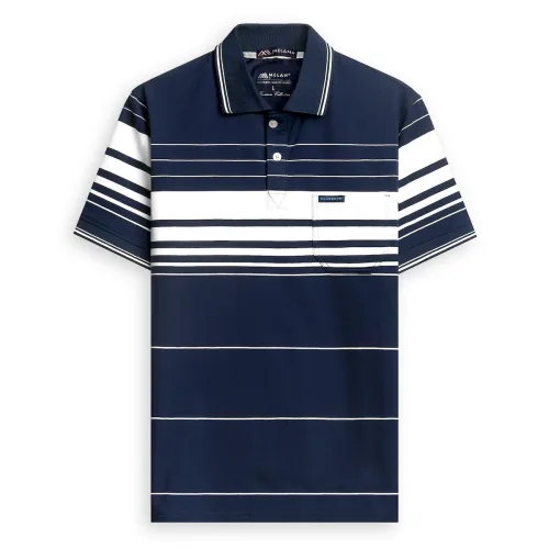 Áo thun nam trung niên sọc nhuyễn có túi, cotton size 3x