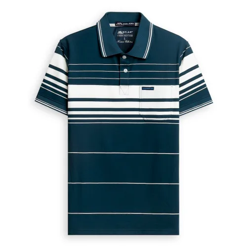 Áo thun nam trung niên sọc nhuyễn có túi, cotton size 3x