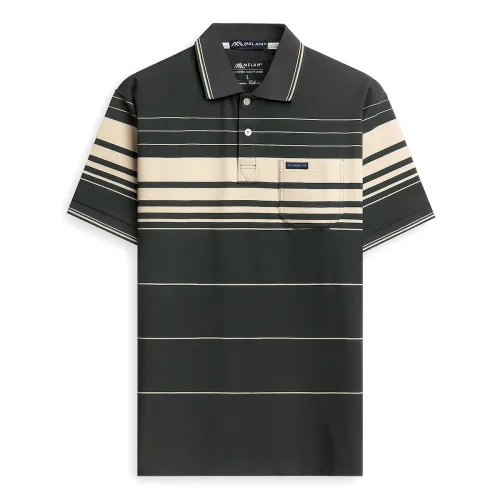 Áo thun nam trung niên sọc nhuyễn có túi, cotton size 3x