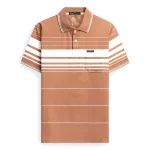 Áo thun nam trung niên sọc nhuyễn có túi, cotton size 3x