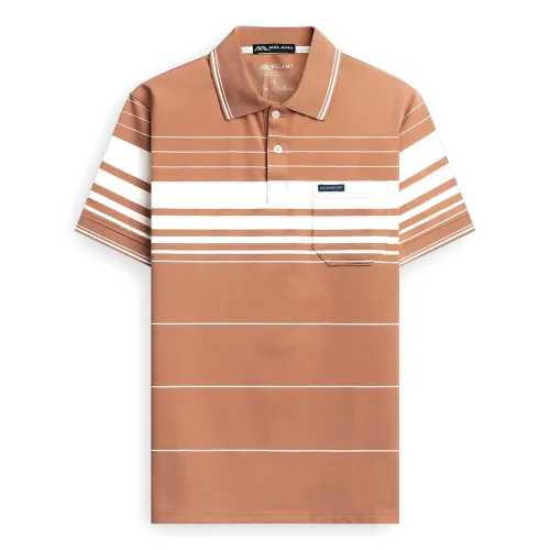 Áo thun nam trung niên sọc nhuyễn có túi, cotton size 3x