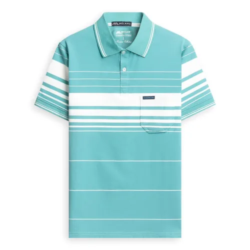 Áo thun nam trung niên sọc nhuyễn có túi, cotton size 3x