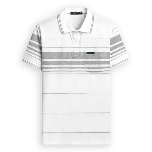 Áo thun nam trung niên sọc nhuyễn có túi, cotton size 3x