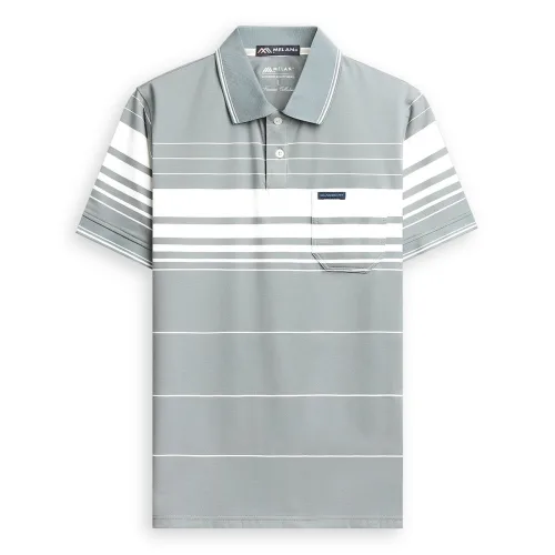Áo thun nam trung niên sọc nhuyễn có túi, cotton size 3x