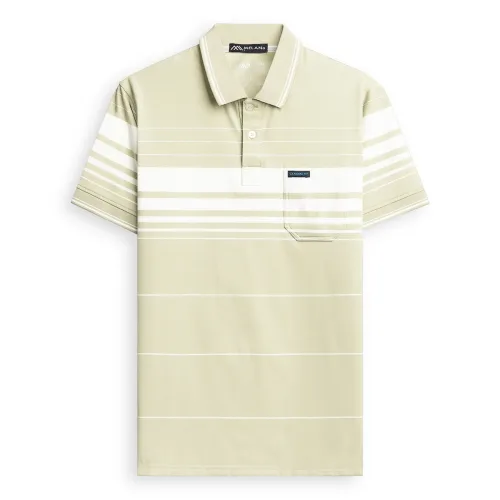 Áo thun nam trung niên sọc nhuyễn có túi, cotton size 3x