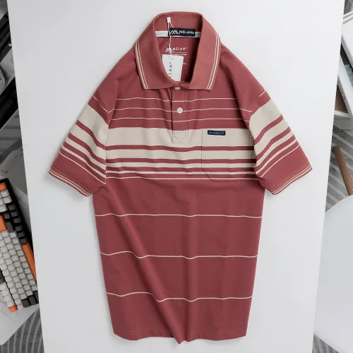 Áo thun nam trung niên sọc nhuyễn có túi, cotton size 3x