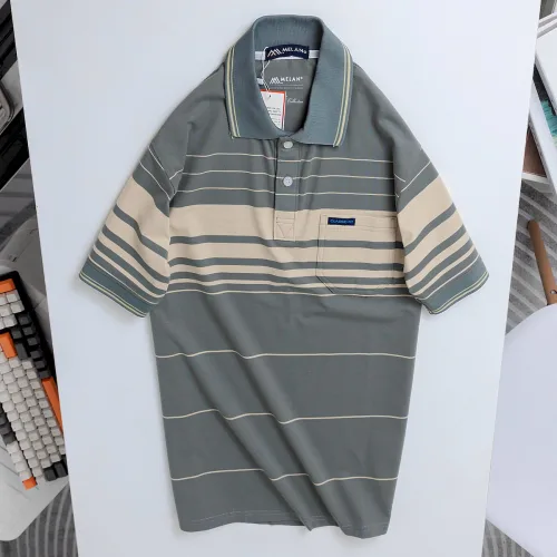 Áo thun nam trung niên sọc nhuyễn có túi, cotton size 3x