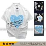 Chỗ sỉ áo Thun Unisex Cổ Tròn In Chữ Hình Trái Tim Trước Áo Size 40-80kg