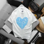 Chỗ sỉ áo Thun Unisex Cổ Tròn In Chữ Hình Trái Tim Trước Áo Size 40-80kg