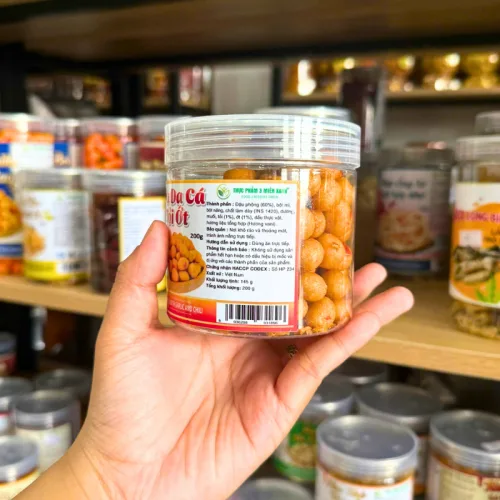 Shop sỉ đậu Da Cá Tỏi Ớt Mini Thơm Ngon 200g - Hộp Pet